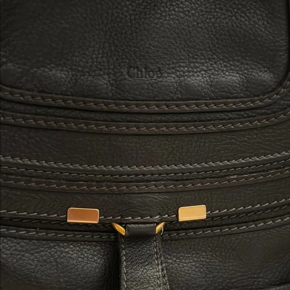 Chloe Black and Gold Shoulder Bag with Horseshoe Clasps - Picture 3 of 16